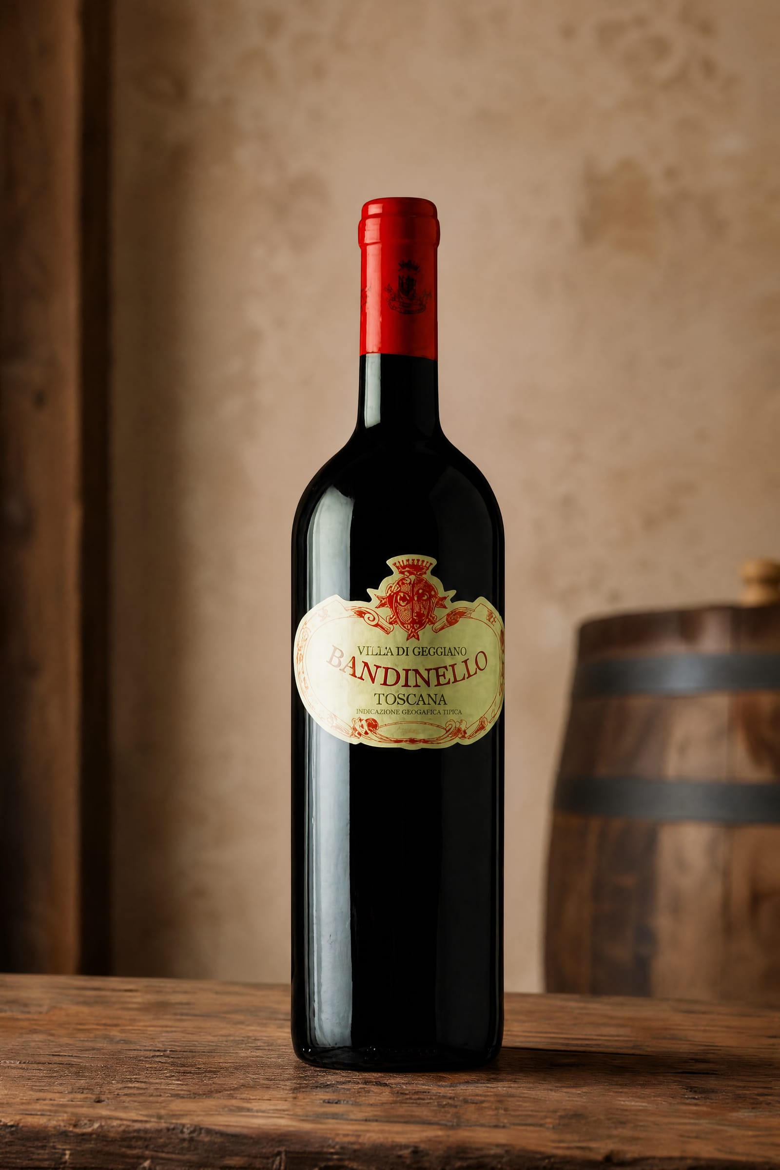 Studio bottle portrait of Villa di Geggiano Bandinello Toscana Rosso